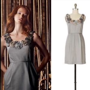 Size 4 gray flowered Baraschi/Anthropologie dress